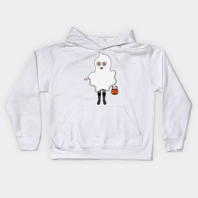 Ghost Halloween Trick or Treat Sticker 1 Kids Hoodie by PLLDesigns